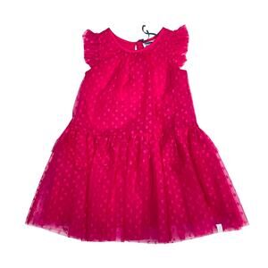 NWT Deux Par Deux Size 5 Azalea Pink Mesh Dress